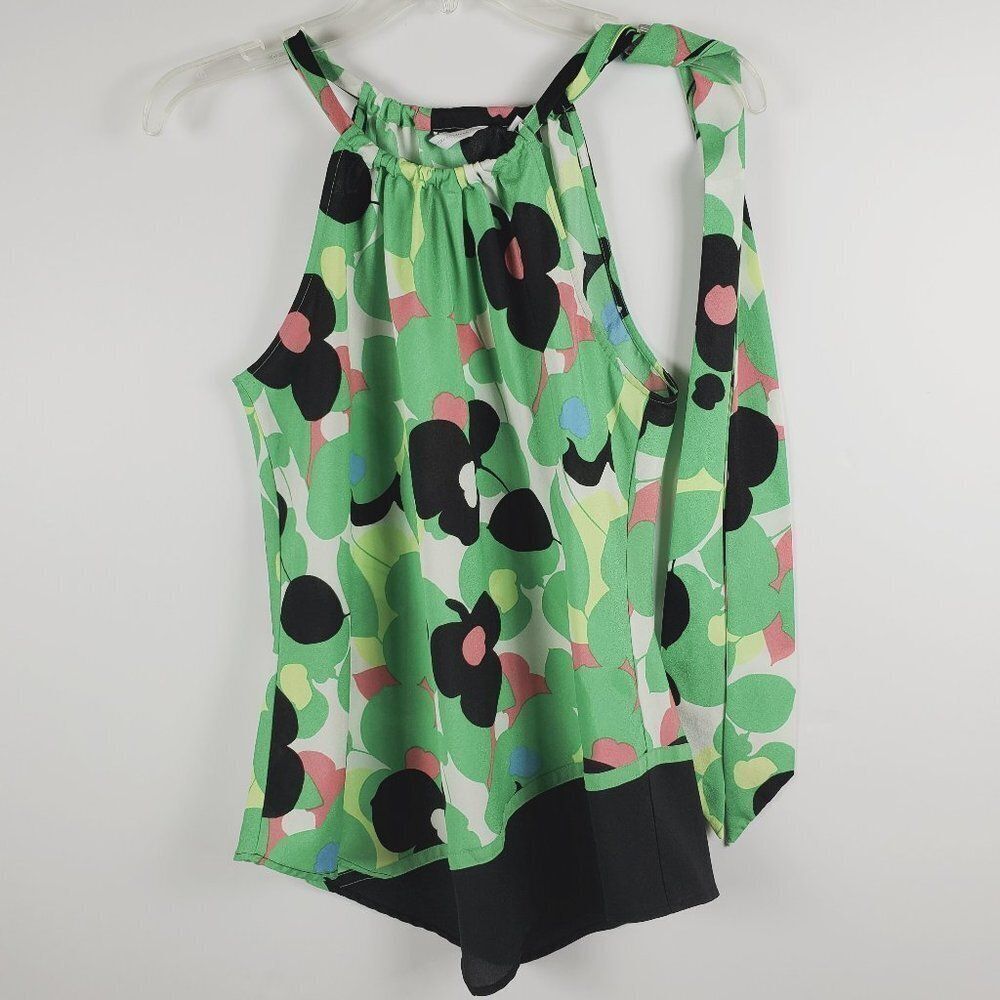 NY & Co Vintage 60's Style Mod Flower Power Halter With Side Neck Ties Sz S